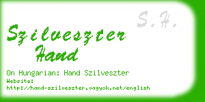 szilveszter hand business card